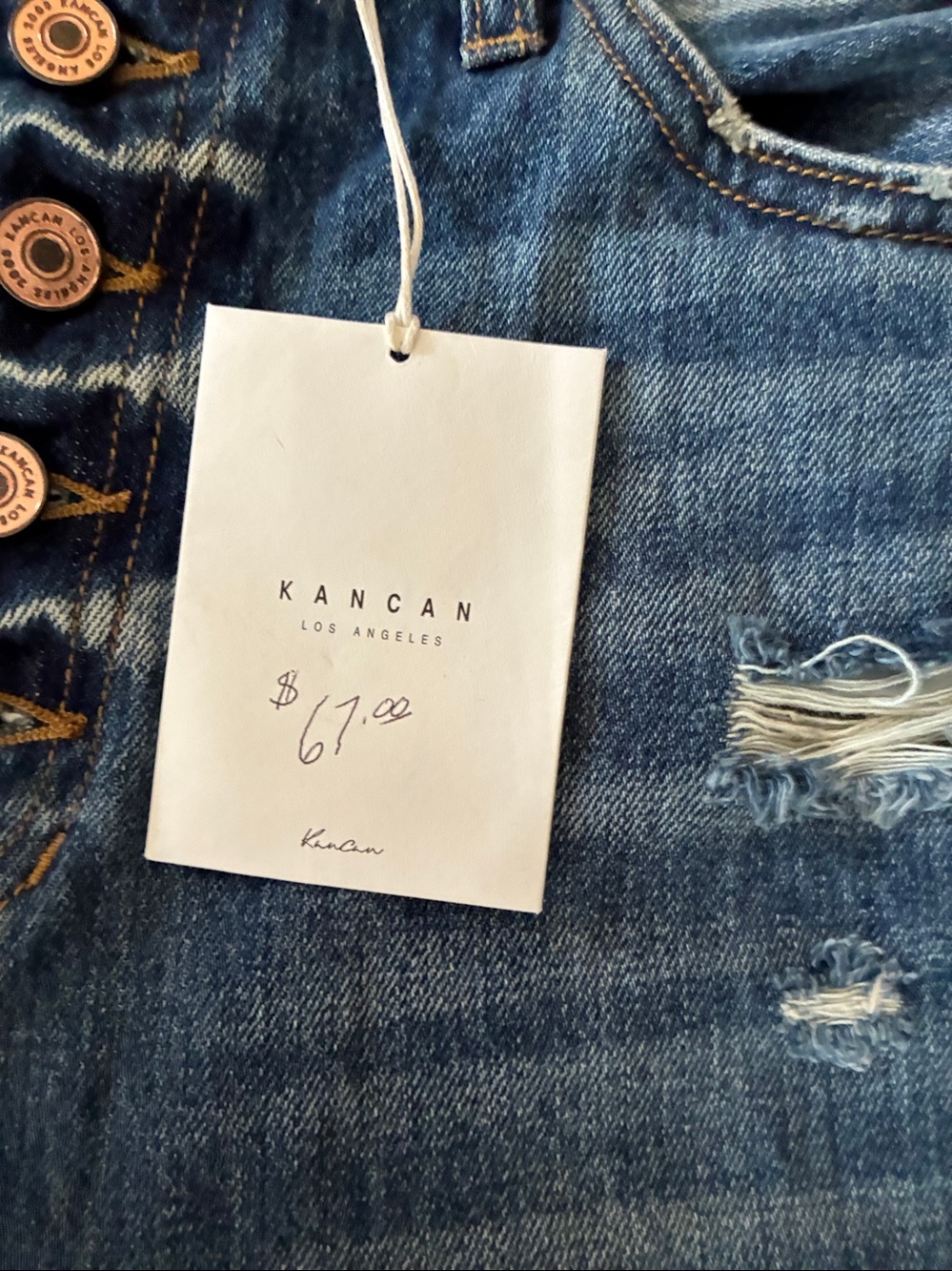 KanCan Distressed Straight Leg Blue Jeans - Picture 2 of 5